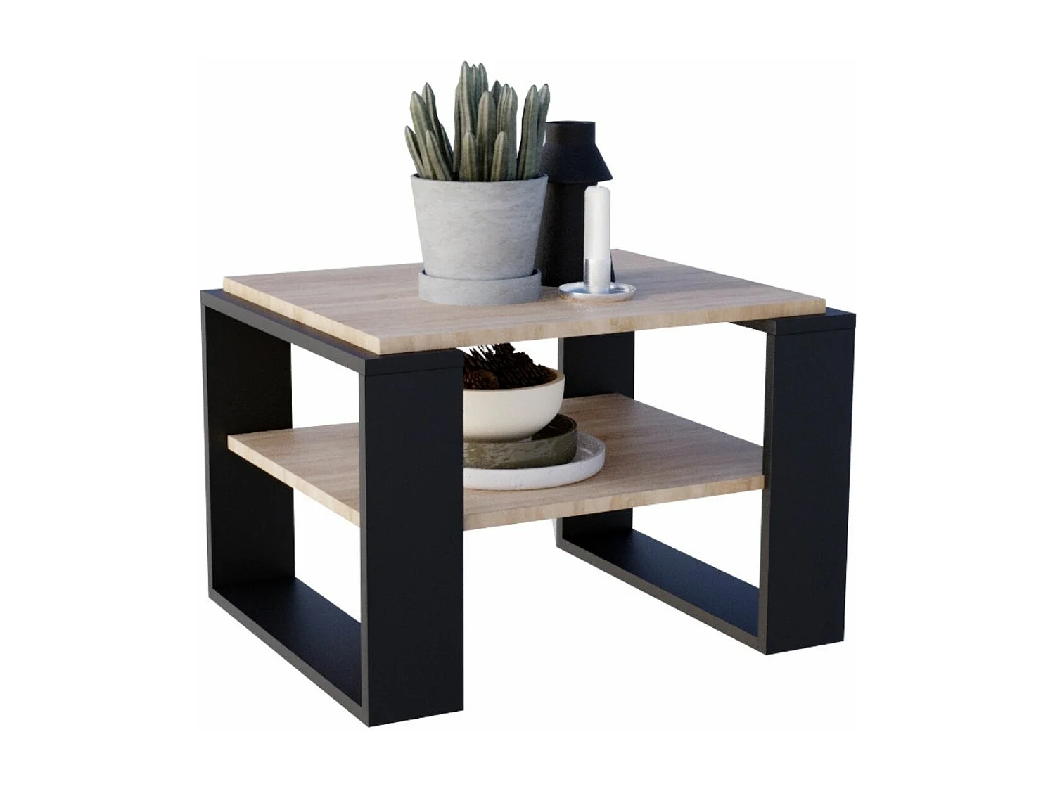 CraftPAK moderner & stabiler Couchtisch für Wohnzimmer aus Holzwerkstoff 44x54x63cm