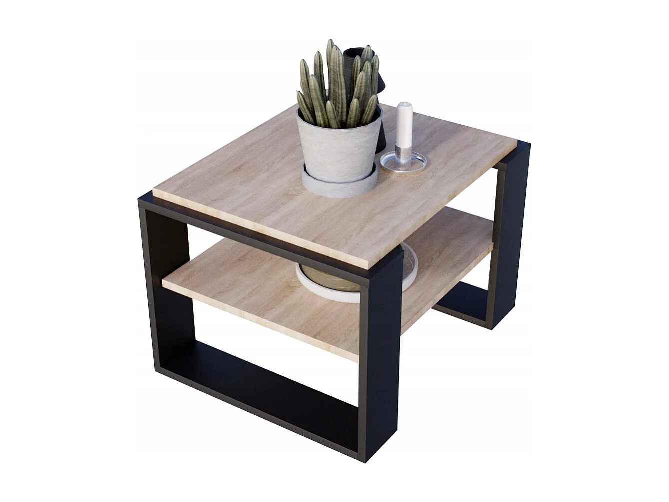 CraftPAK moderner & stabiler Couchtisch für Wohnzimmer aus Holzwerkstoff 44x54x63cm