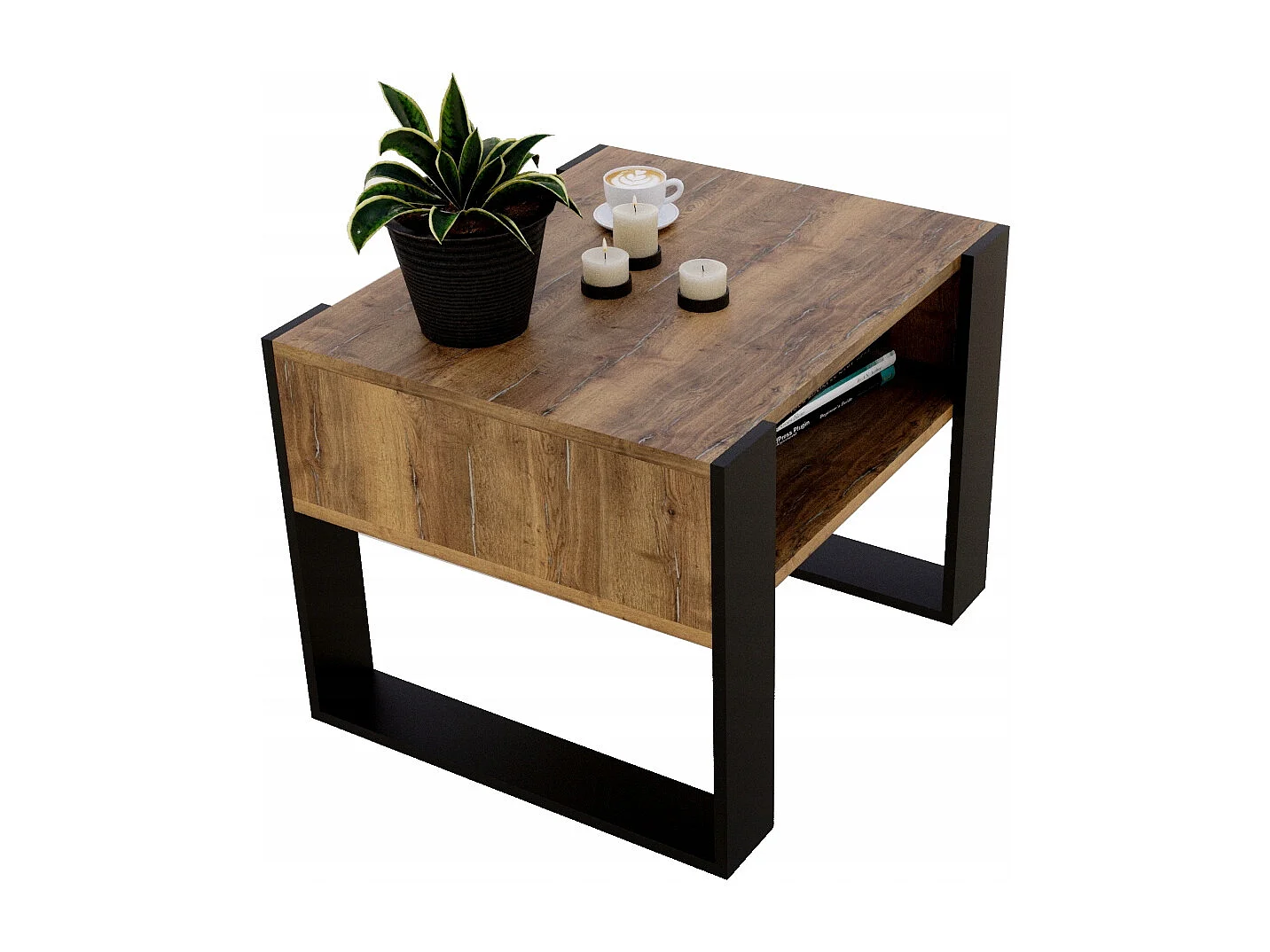 CraftPAK moderner & stabiler Couchtisch für Wohnzimmer aus Holzwerkstoff 45x53,6x65cm