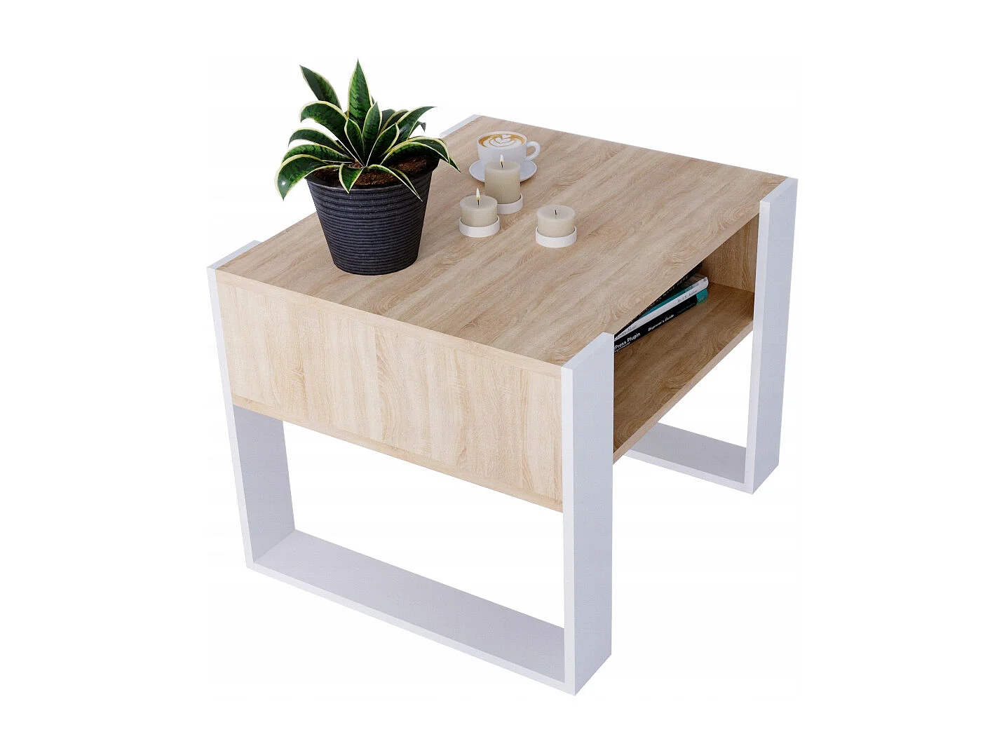 CraftPAK moderner & stabiler Couchtisch für Wohnzimmer aus Holzwerkstoff 45x53,6x65cm