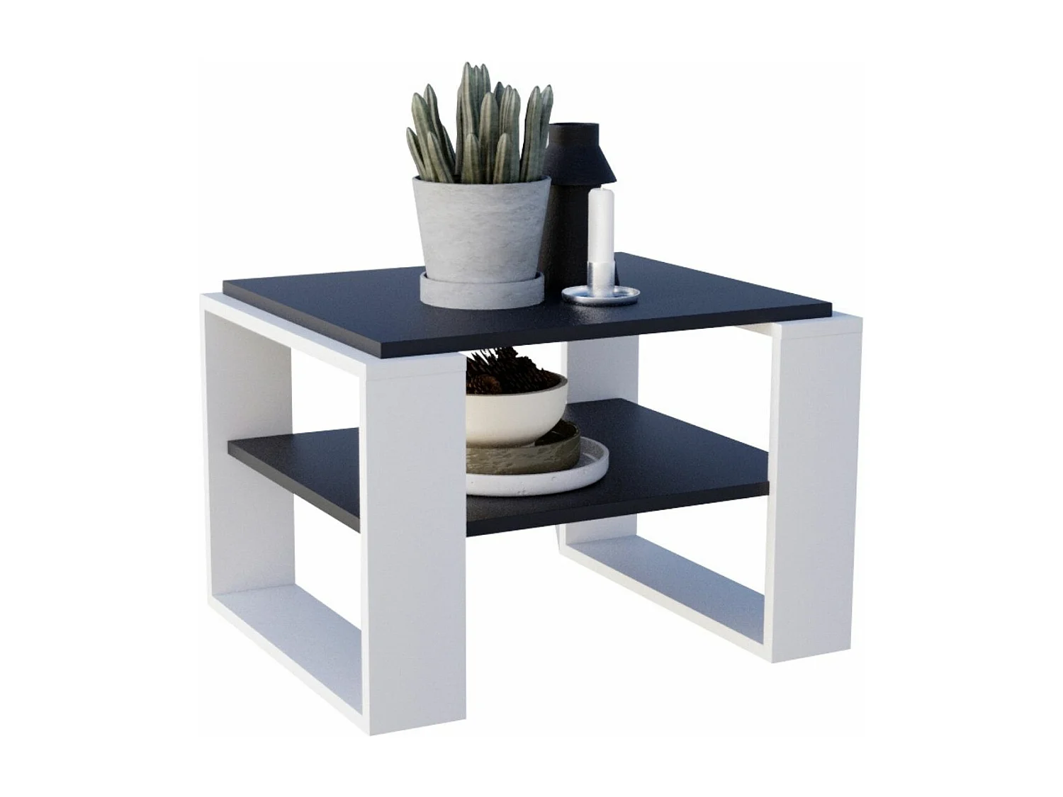 CraftPAK moderner & stabiler Couchtisch für Wohnzimmer aus Holzwerkstoff 44x54x63cm