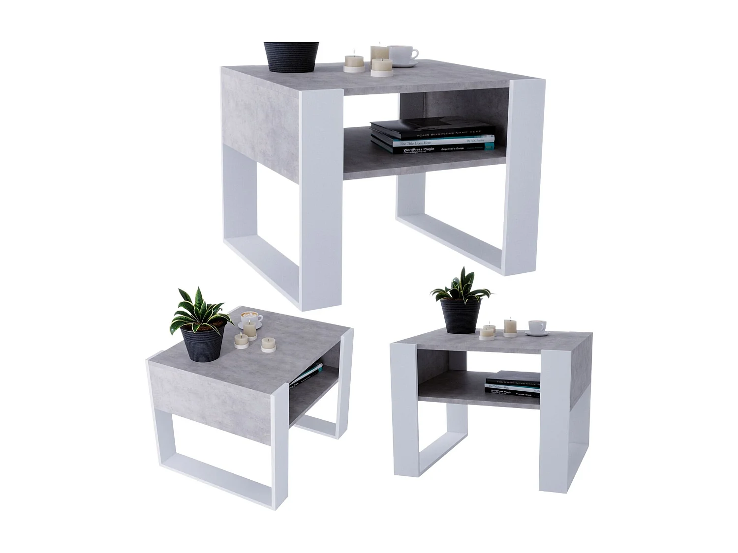 CraftPAK moderner & stabiler Couchtisch für Wohnzimmer aus Holzwerkstoff 45x53,6x65cm