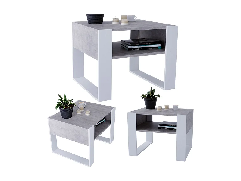 CraftPAK moderner & stabiler Couchtisch für Wohnzimmer aus Holzwerkstoff 45x53,6x65cm