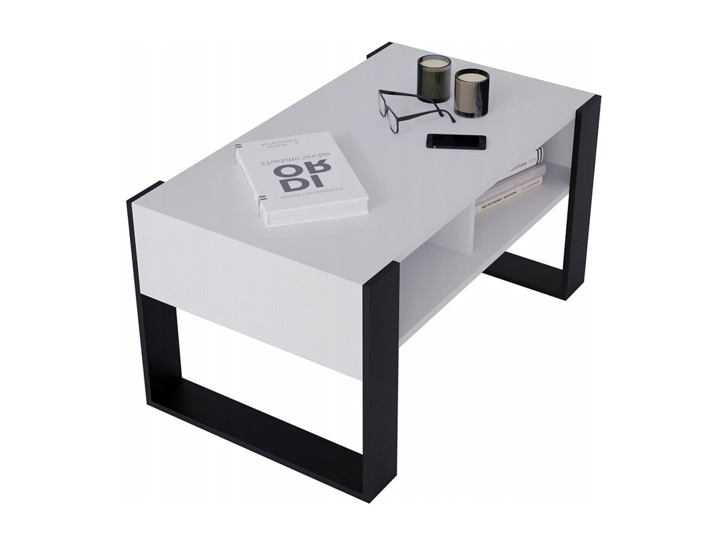 CraftPAK moderner & stabiler Couchtisch für Wohnzimmer aus Holzwerkstoff 45x53,6x92cm