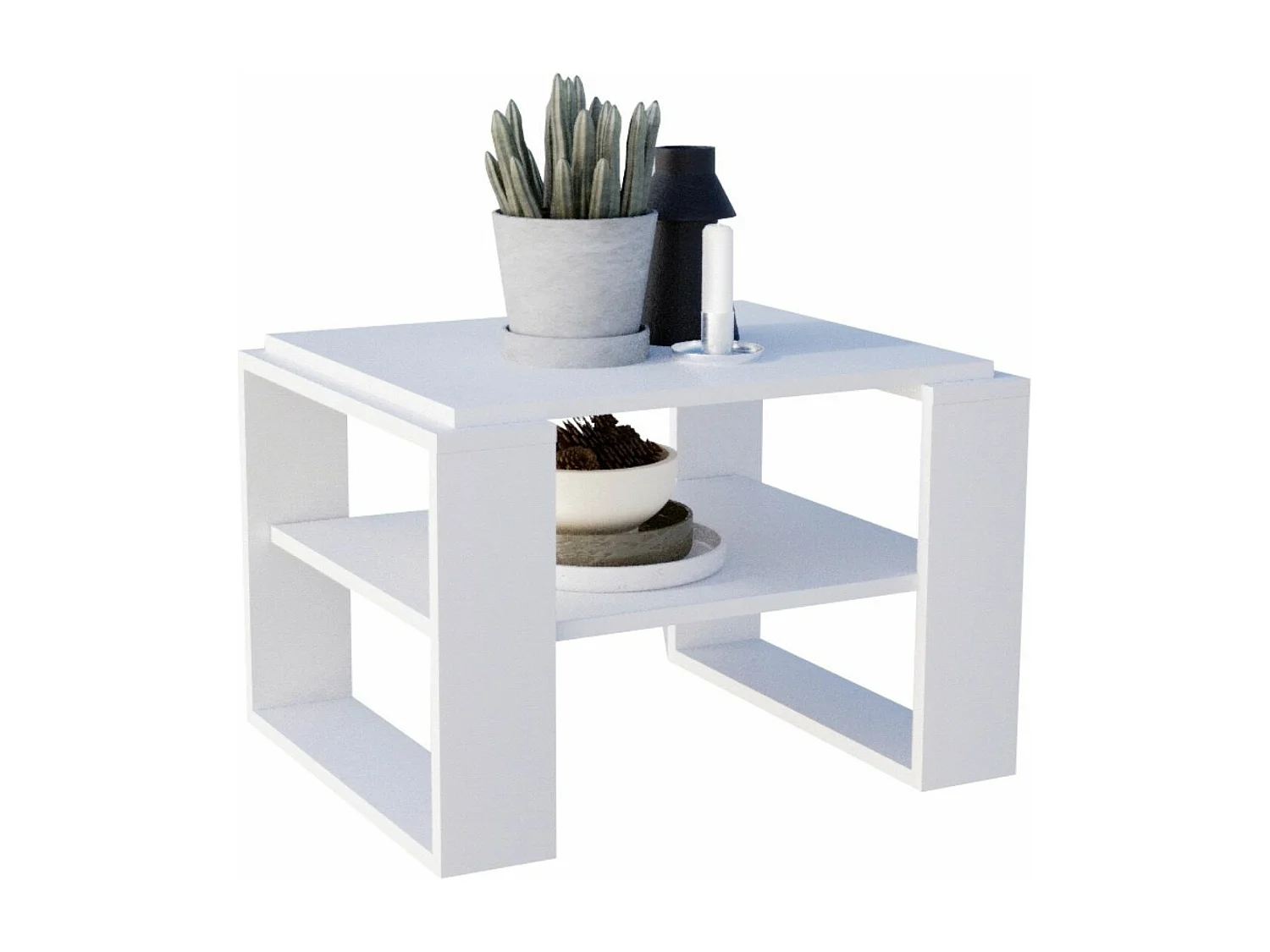 CraftPAK moderner & stabiler Couchtisch für Wohnzimmer aus Holzwerkstoff 44x54x63cm