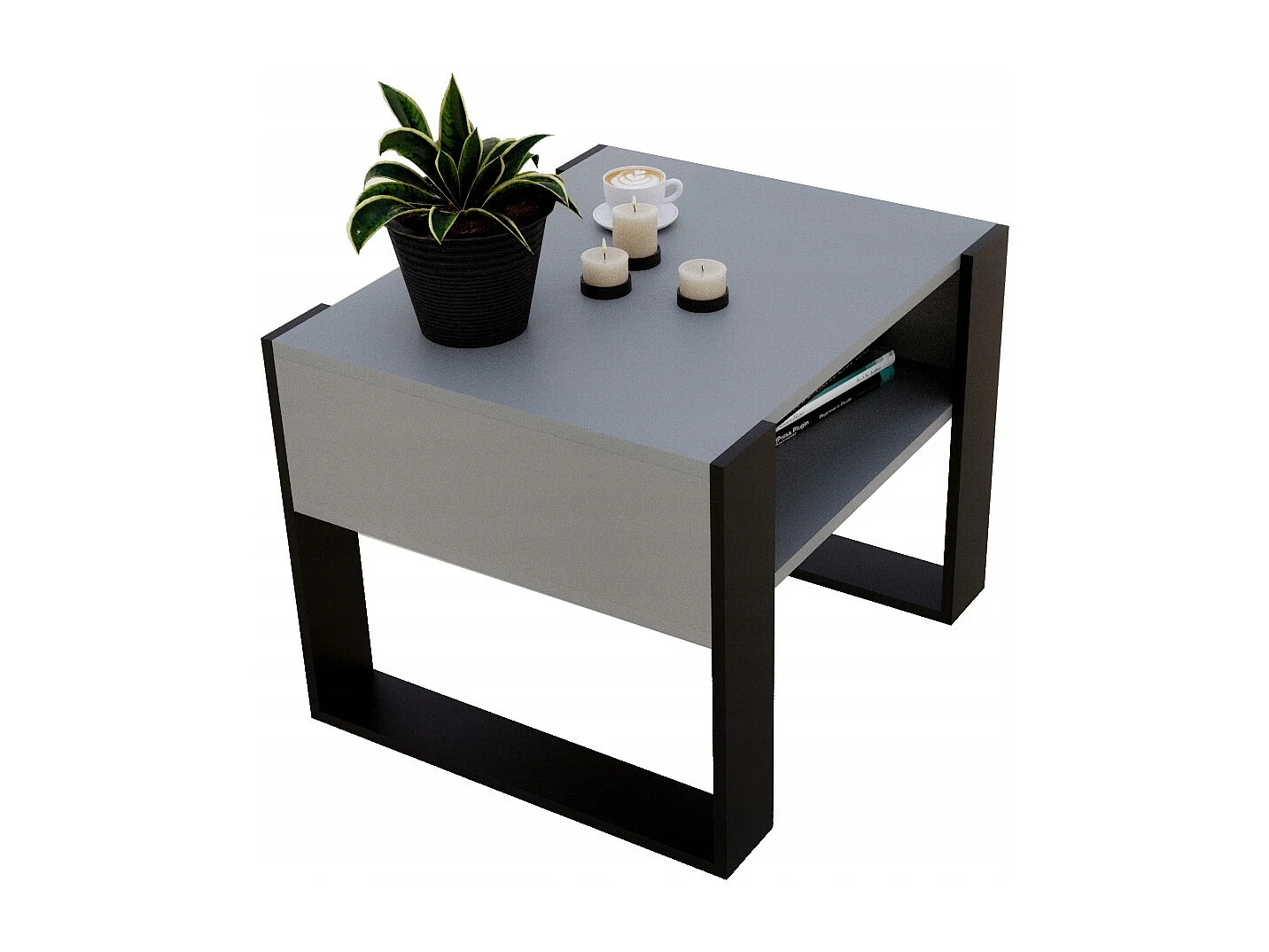 CraftPAK moderner & stabiler Couchtisch für Wohnzimmer aus Holzwerkstoff 45x53,6x65cm