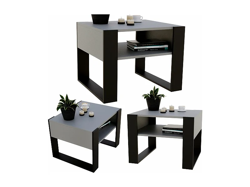 CraftPAK moderner & stabiler Couchtisch für Wohnzimmer aus Holzwerkstoff 45x53,6x65cm