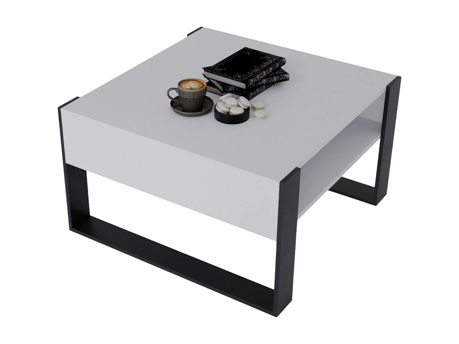 CraftPAK moderner & stabiler Couchtisch für Wohnzimmer aus Holzwerkstoff 45/71.5/68cm