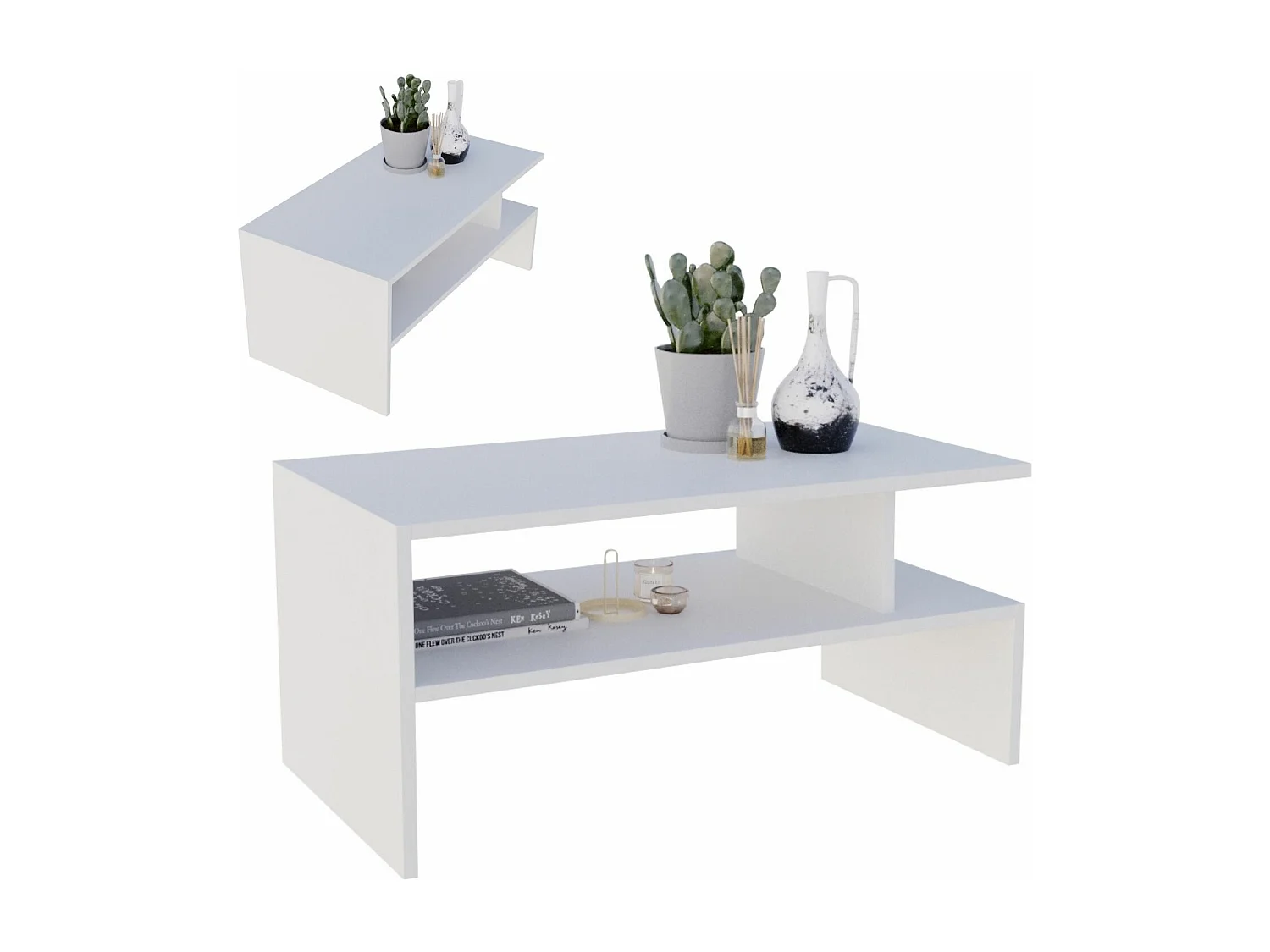 CraftPAK moderner & stabiler Couchtisch für Wohnzimmer aus Holzwerkstoff