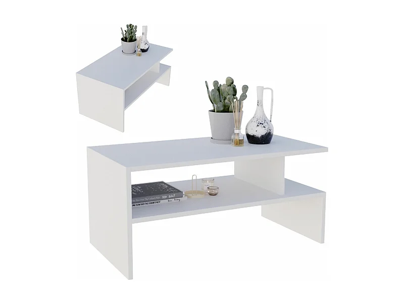 CraftPAK moderner & stabiler Couchtisch für Wohnzimmer aus Holzwerkstoff