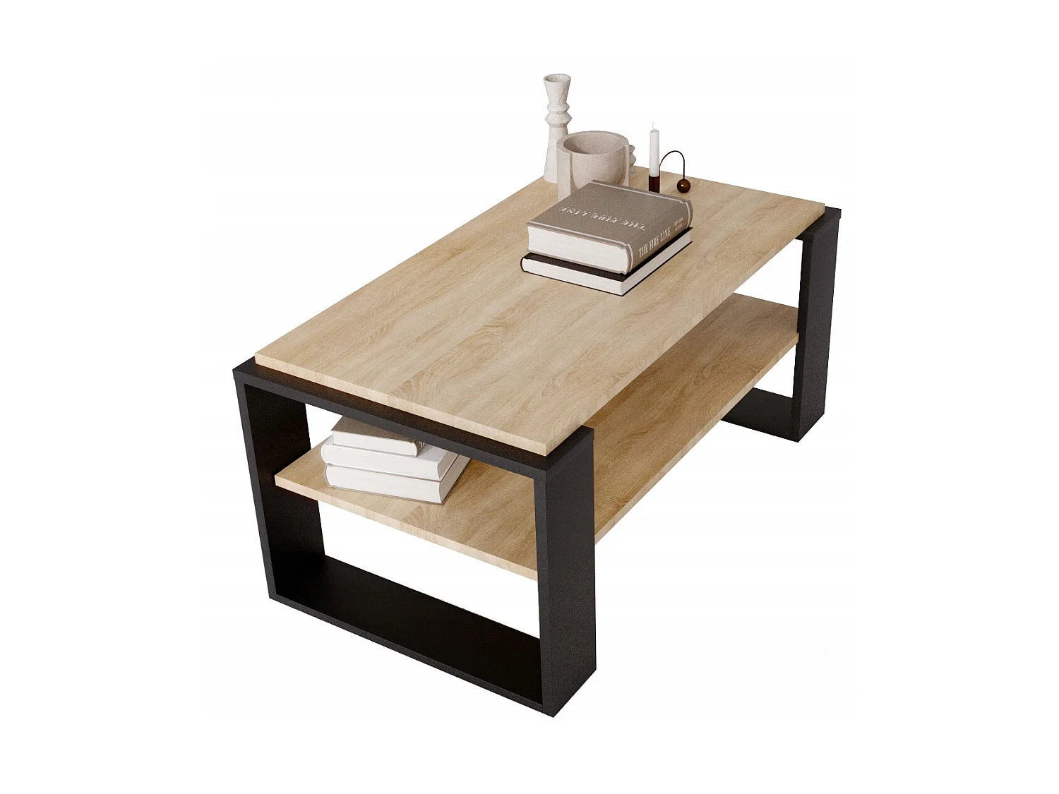 CraftPAK moderner & stabiler Couchtisch für Wohnzimmer aus Holzwerkstoff 42x54x96cm