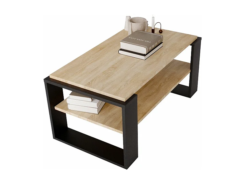 CraftPAK moderner & stabiler Couchtisch für Wohnzimmer aus Holzwerkstoff 42x54x96cm