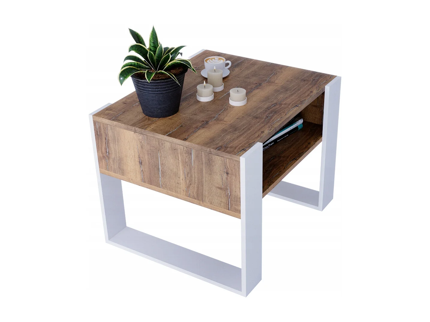 CraftPAK moderner & stabiler Couchtisch für Wohnzimmer aus Holzwerkstoff 45x53,6x65cm