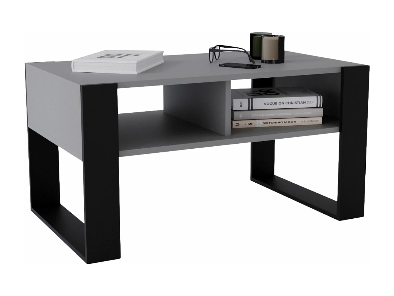 CraftPAK moderner & stabiler Couchtisch für Wohnzimmer aus Holzwerkstoff 45x53,6x92cm