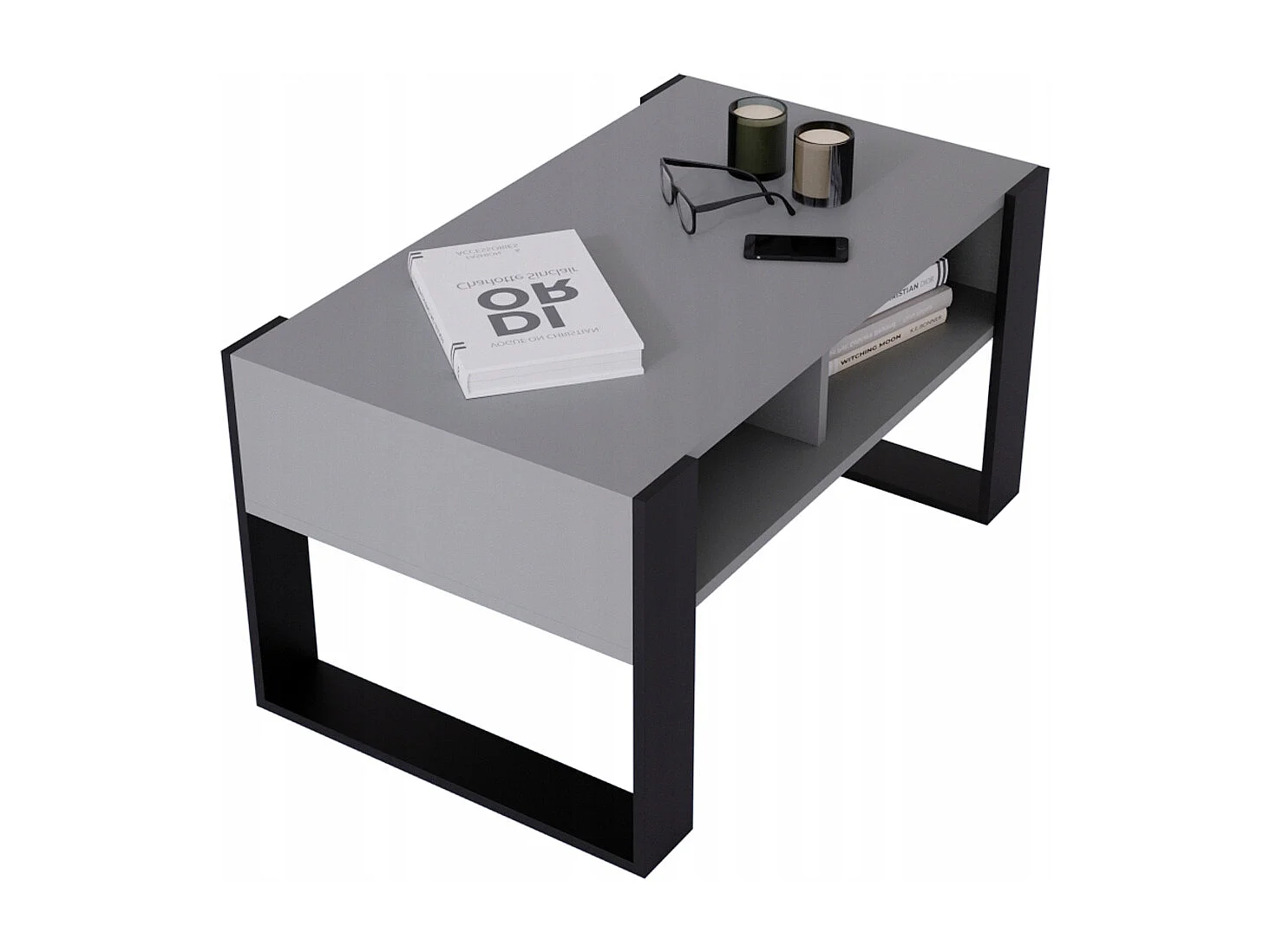 CraftPAK moderner & stabiler Couchtisch für Wohnzimmer aus Holzwerkstoff 45x53,6x92cm