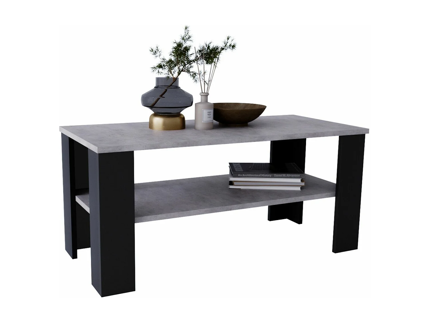 CraftPAK moderner & stabiler Couchtisch für Wohnzimmer aus Holzwerkstoff 47x51x110cm