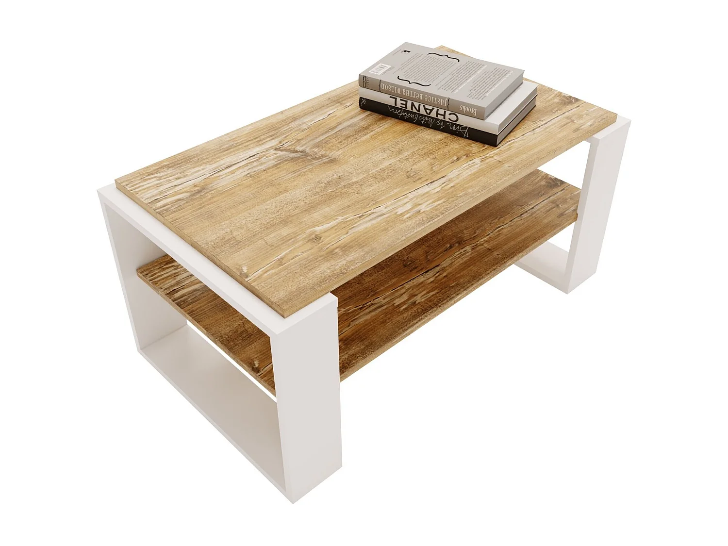 CraftPAK moderner & stabiler Couchtisch für Wohnzimmer aus Holzwerkstoff 42x54x96cm