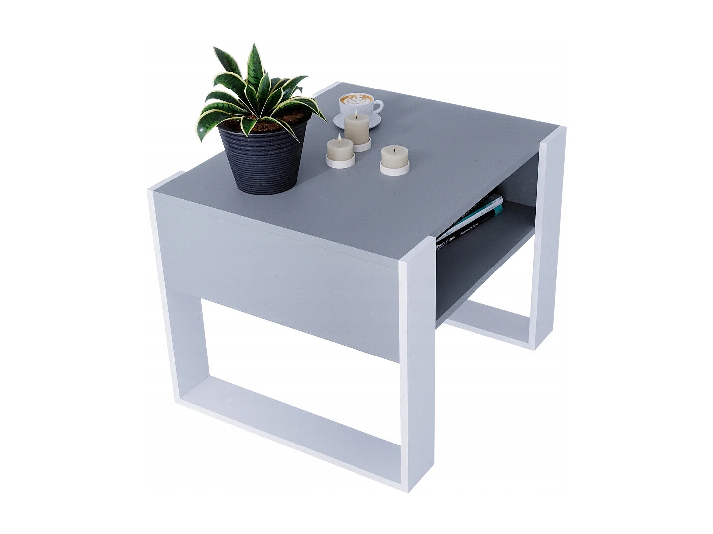 CraftPAK moderner & stabiler Couchtisch für Wohnzimmer aus Holzwerkstoff 45x53,6x65cm