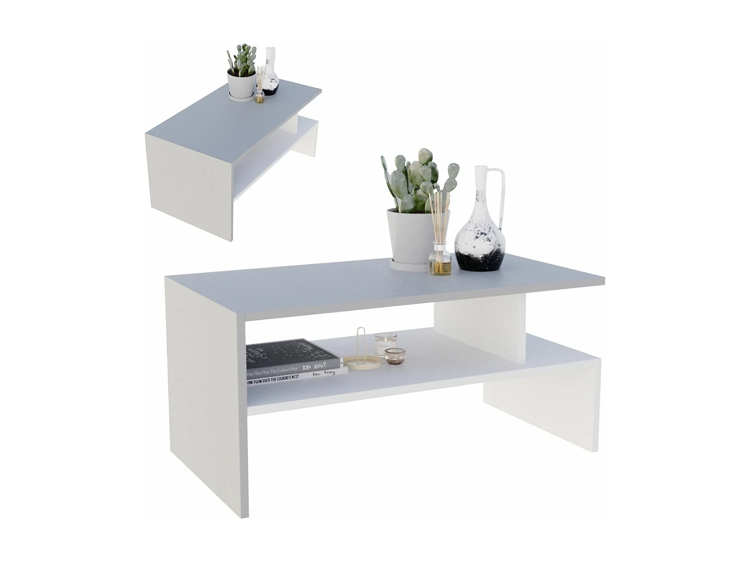 CraftPAK moderner & stabiler Couchtisch für Wohnzimmer aus Holzwerkstoff