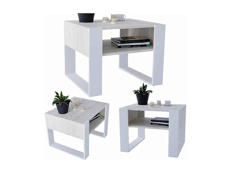 CraftPAK moderner & stabiler Couchtisch für Wohnzimmer aus Holzwerkstoff 45x53,6x65cm