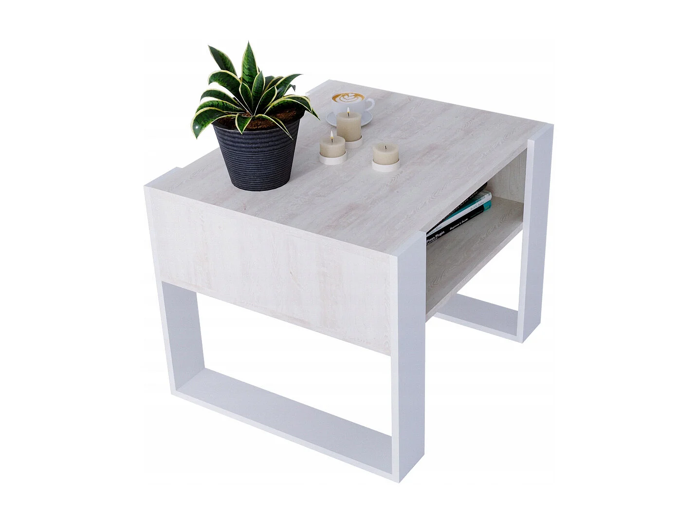 CraftPAK moderner & stabiler Couchtisch für Wohnzimmer aus Holzwerkstoff 45x53,6x65cm