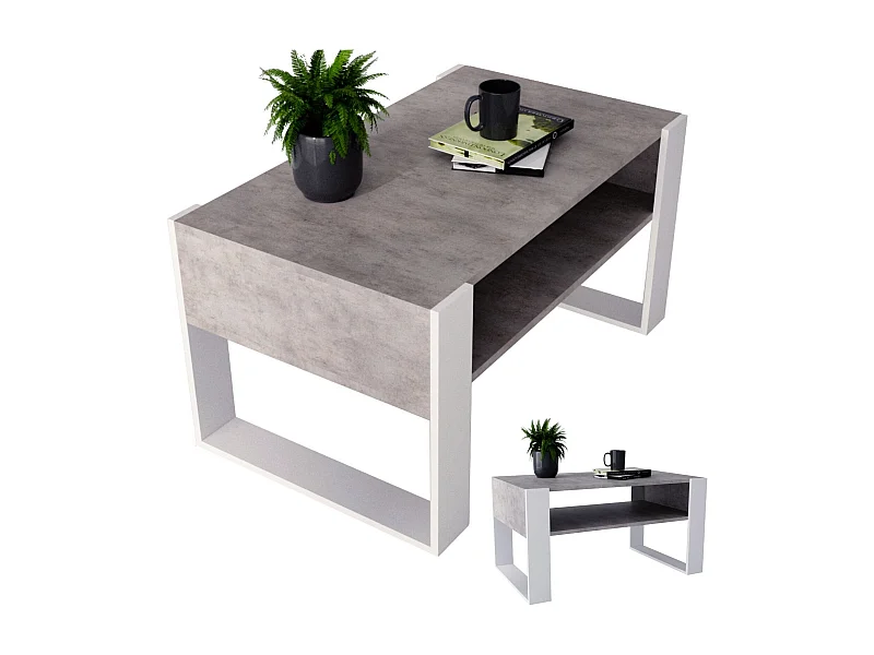 CraftPAK moderner & stabiler  Couchtisch für Wohnzimmer aus Holzwerkstoff 45x53,6x92cm