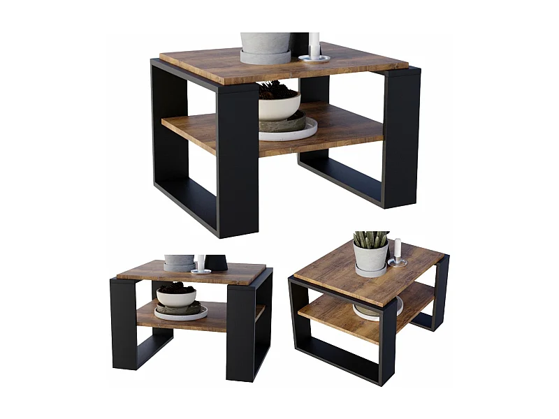 CraftPAK moderner & stabiler Couchtisch für Wohnzimmer aus Holzwerkstoff 44x54x63cm