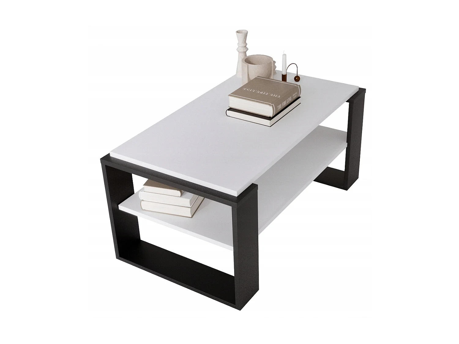 CraftPAK moderner & stabiler Couchtisch für Wohnzimmer aus Holzwerkstoff 42x54x96cm