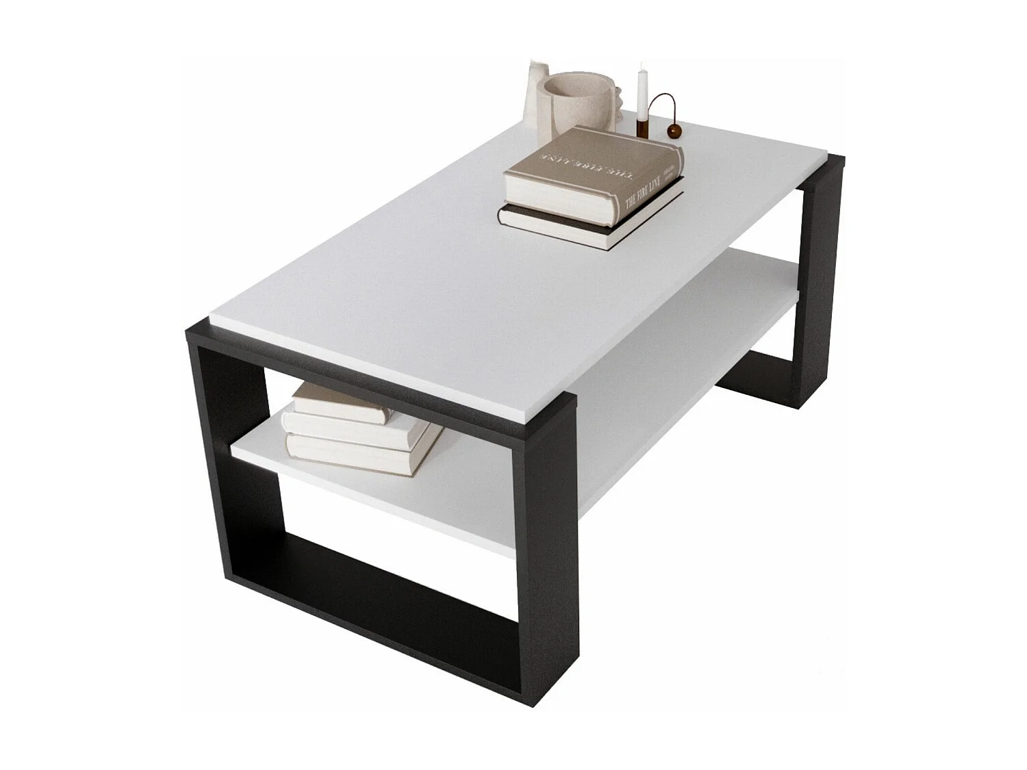 CraftPAK moderner & stabiler Couchtisch für Wohnzimmer aus Holzwerkstoff 42x54x96cm