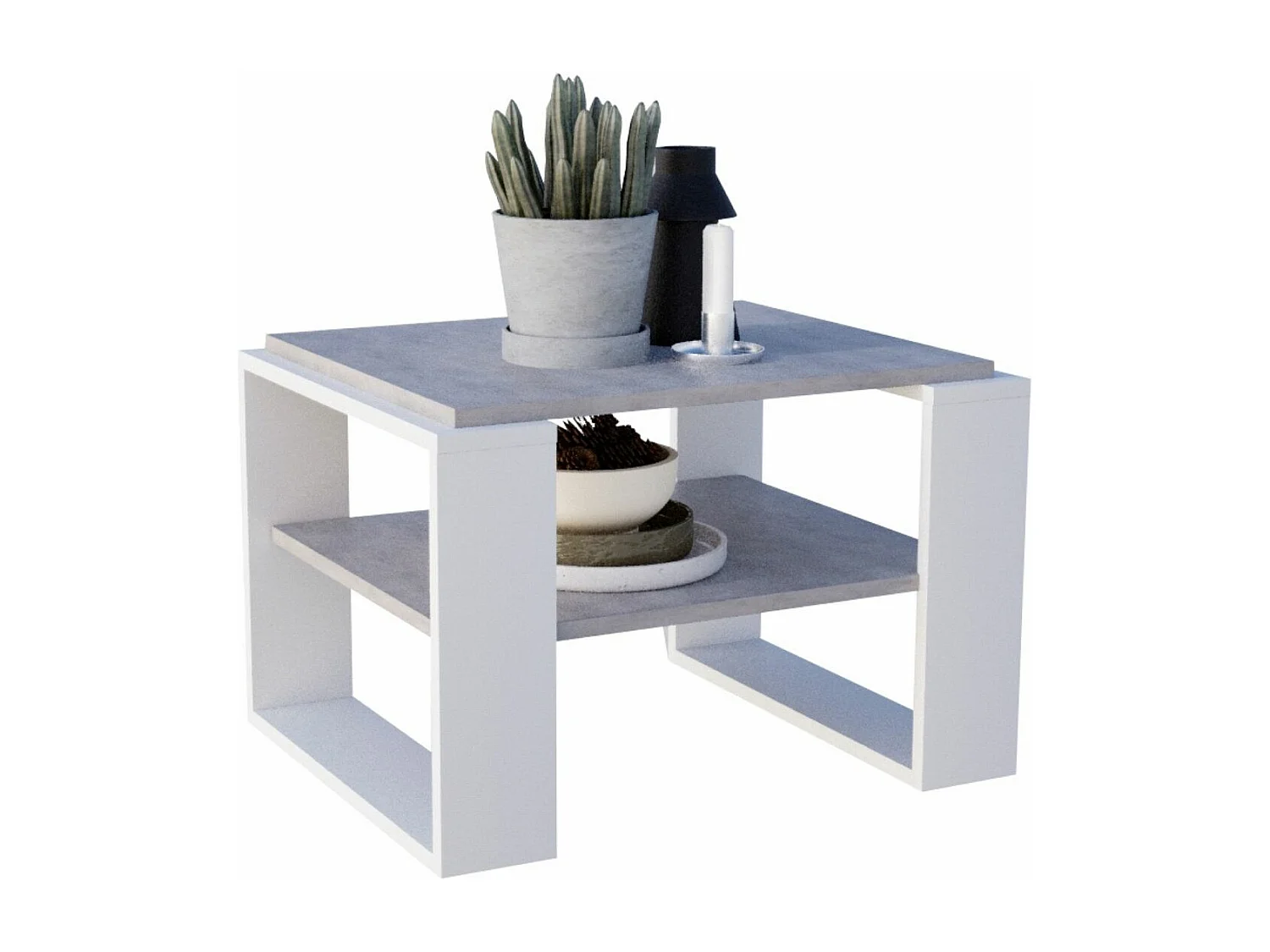 CraftPAK moderner & stabiler Couchtisch für Wohnzimmer aus Holzwerkstoff 44x54x63cm