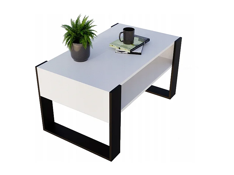 CraftPAK moderner & stabiler  Couchtisch für Wohnzimmer aus Holzwerkstoff 45x53,6x92cm