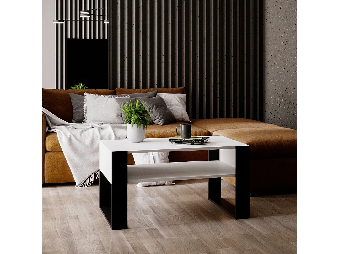 CraftPAK moderner & stabiler  Couchtisch für Wohnzimmer aus Holzwerkstoff 45x53,6x92cm