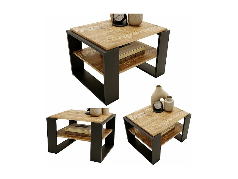 CraftPAK moderner & stabiler Couchtisch für Wohnzimmer aus Holzwerkstoff 44x54x63cm