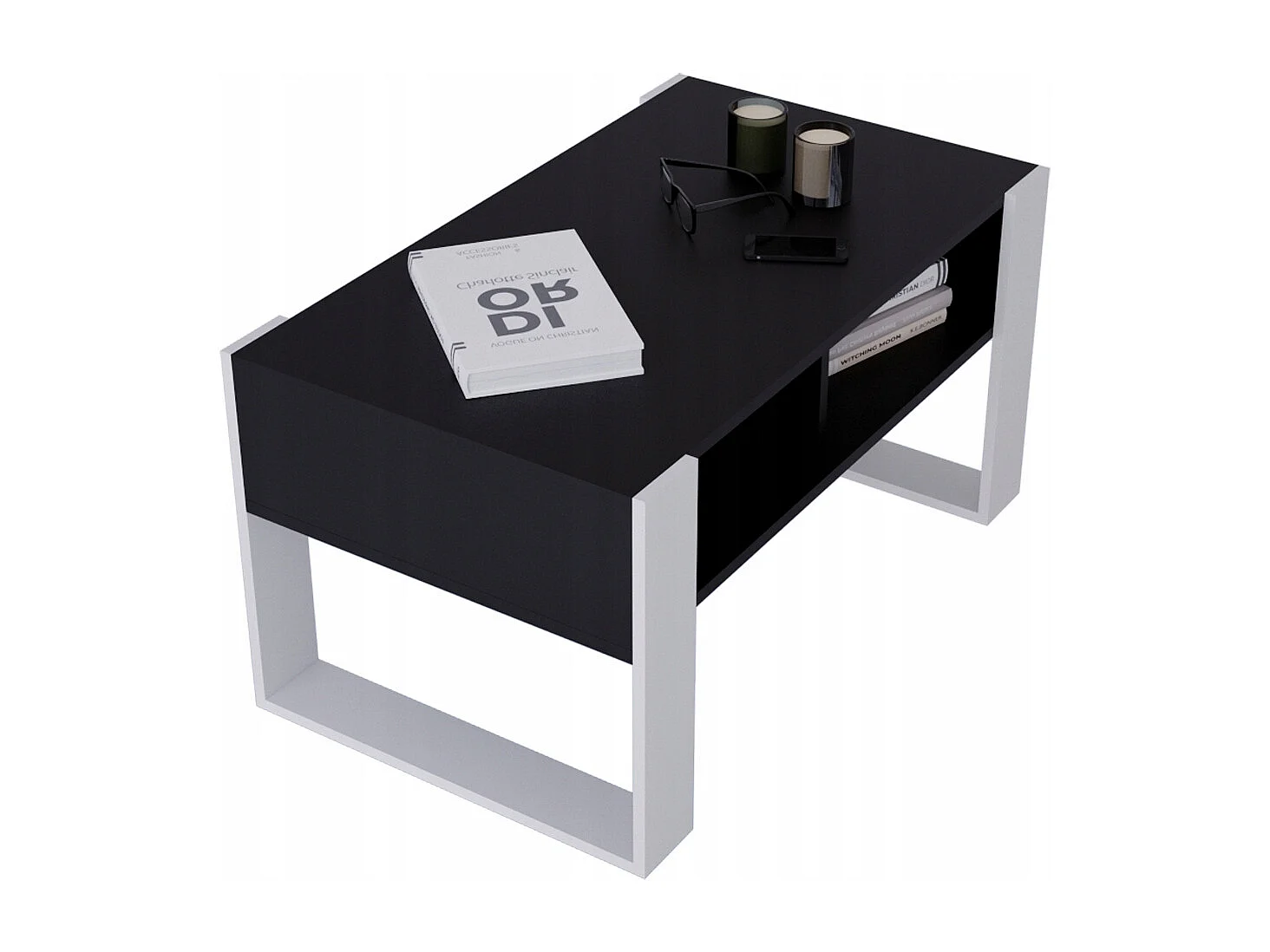 CraftPAK moderner & stabiler Couchtisch für Wohnzimmer aus Holzwerkstoff 45x53,6x92cm