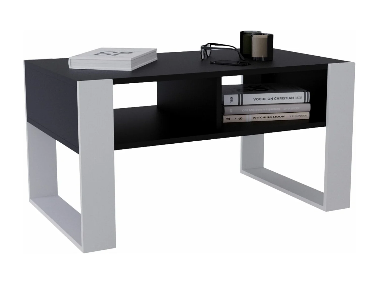 CraftPAK moderner & stabiler Couchtisch für Wohnzimmer aus Holzwerkstoff 45x53,6x92cm