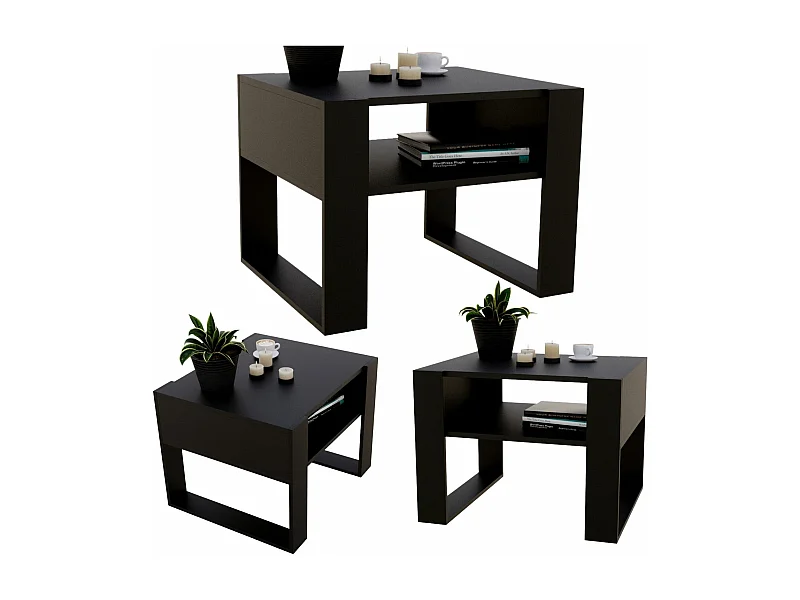 CraftPAK moderner & stabiler Couchtisch für Wohnzimmer aus Holzwerkstoff 45x53,6x65cm