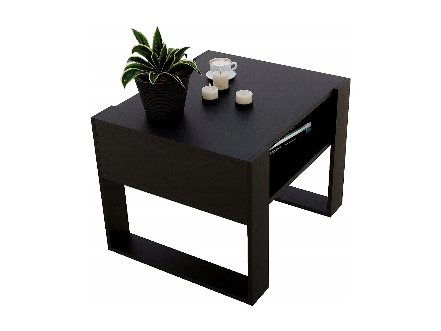 CraftPAK moderner & stabiler Couchtisch für Wohnzimmer aus Holzwerkstoff 45x53,6x65cm