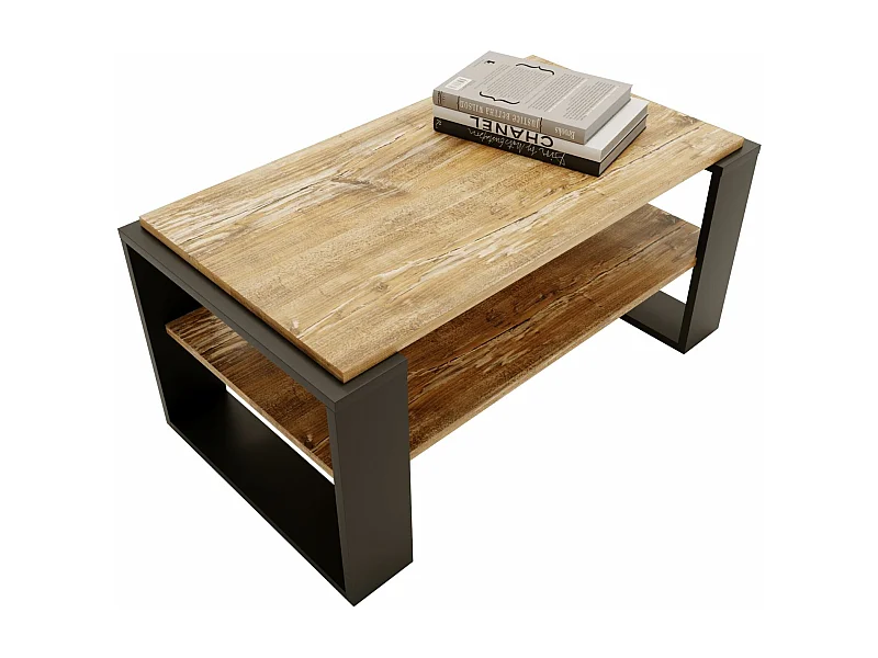 CraftPAK moderner & stabiler Couchtisch für Wohnzimmer aus Holzwerkstoff 42x54x96cm