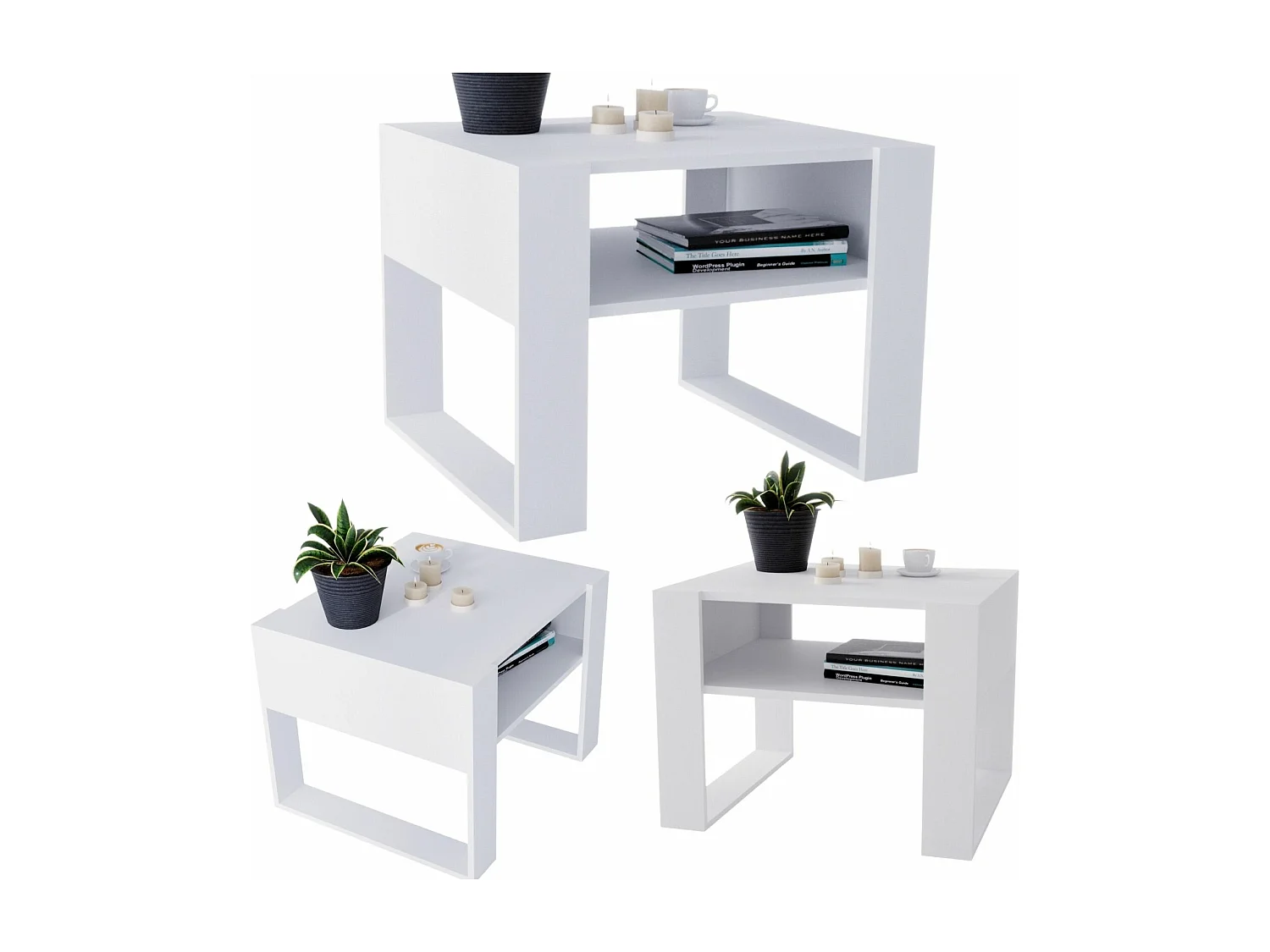 CraftPAK moderner & stabiler Couchtisch für Wohnzimmer aus Holzwerkstoff 45x53,6x65cm