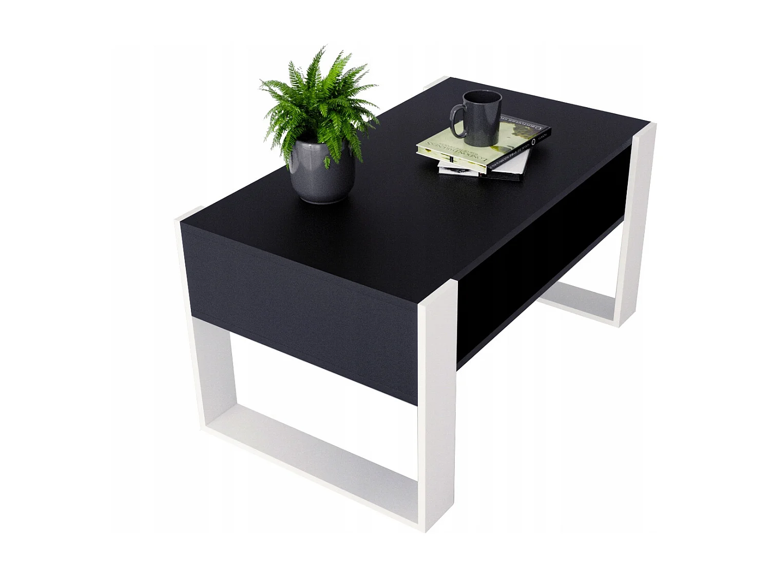 CraftPAK moderner & stabiler  Couchtisch für Wohnzimmer aus Holzwerkstoff 45x53,6x92cm