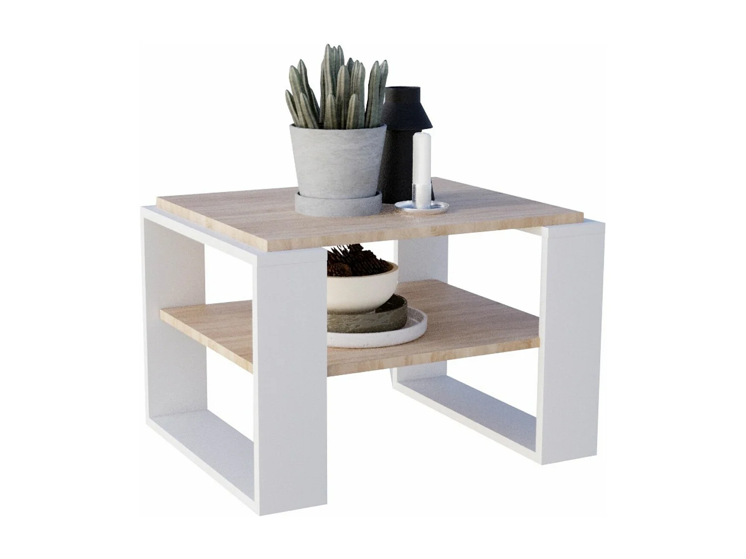 CraftPAK moderner & stabiler Couchtisch für Wohnzimmer aus Holzwerkstoff 44x54x63cm