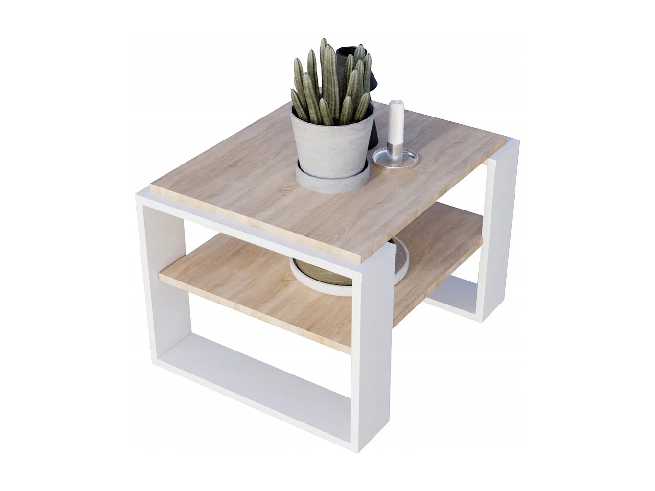 CraftPAK moderner & stabiler Couchtisch für Wohnzimmer aus Holzwerkstoff 44x54x63cm