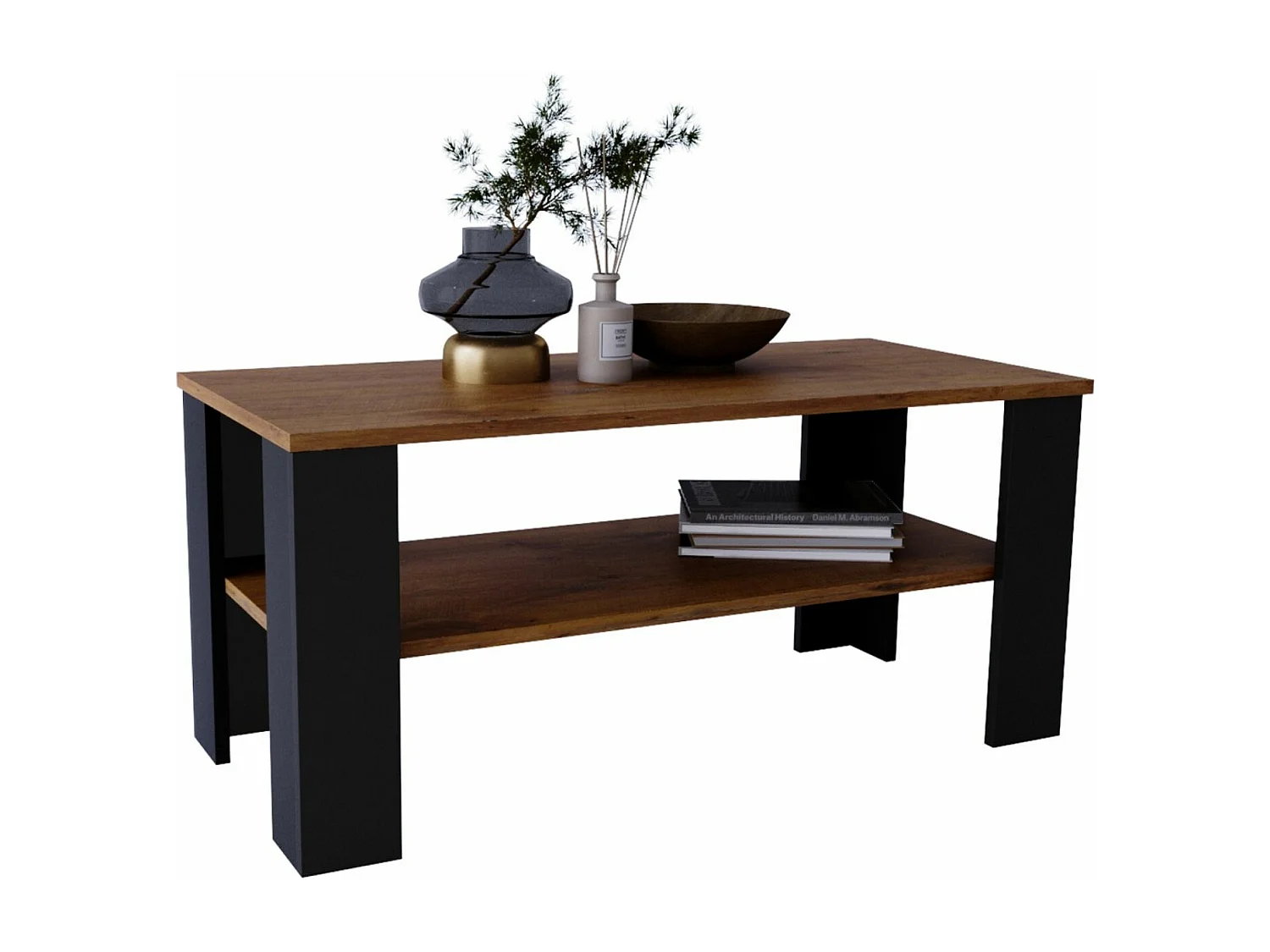 CraftPAK moderner & stabiler Couchtisch für Wohnzimmer aus Holzwerkstoff 47x51x110cm