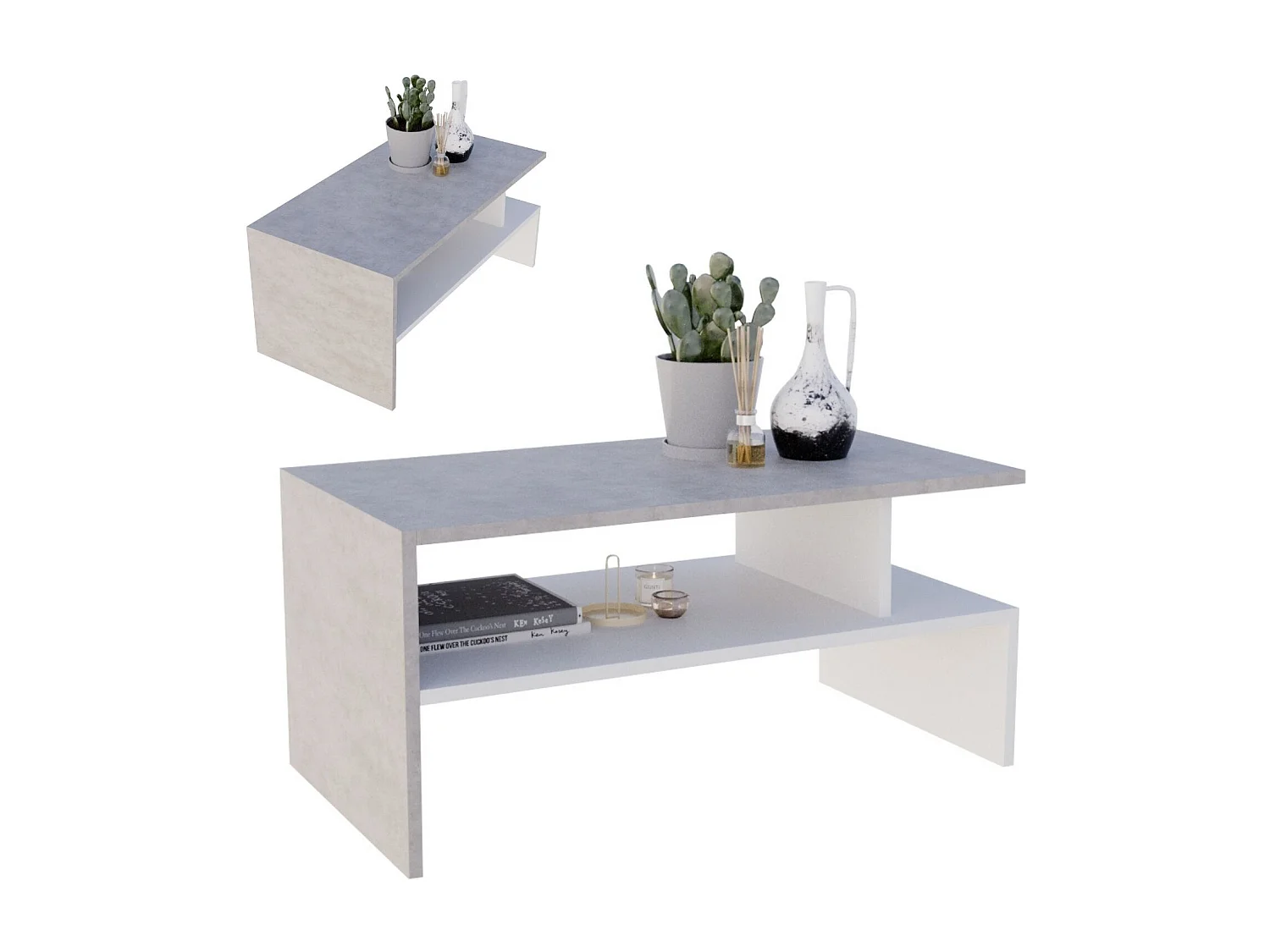 CraftPAK moderner & stabiler Couchtisch für Wohnzimmer aus Holzwerkstoff