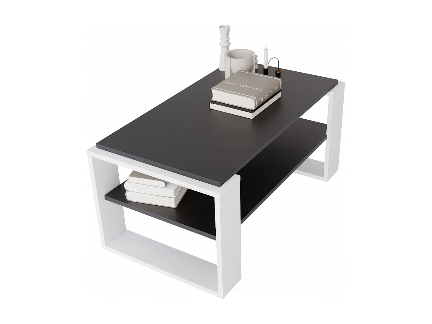 CraftPAK moderner & stabiler Couchtisch für Wohnzimmer aus Holzwerkstoff 42x54x96cm