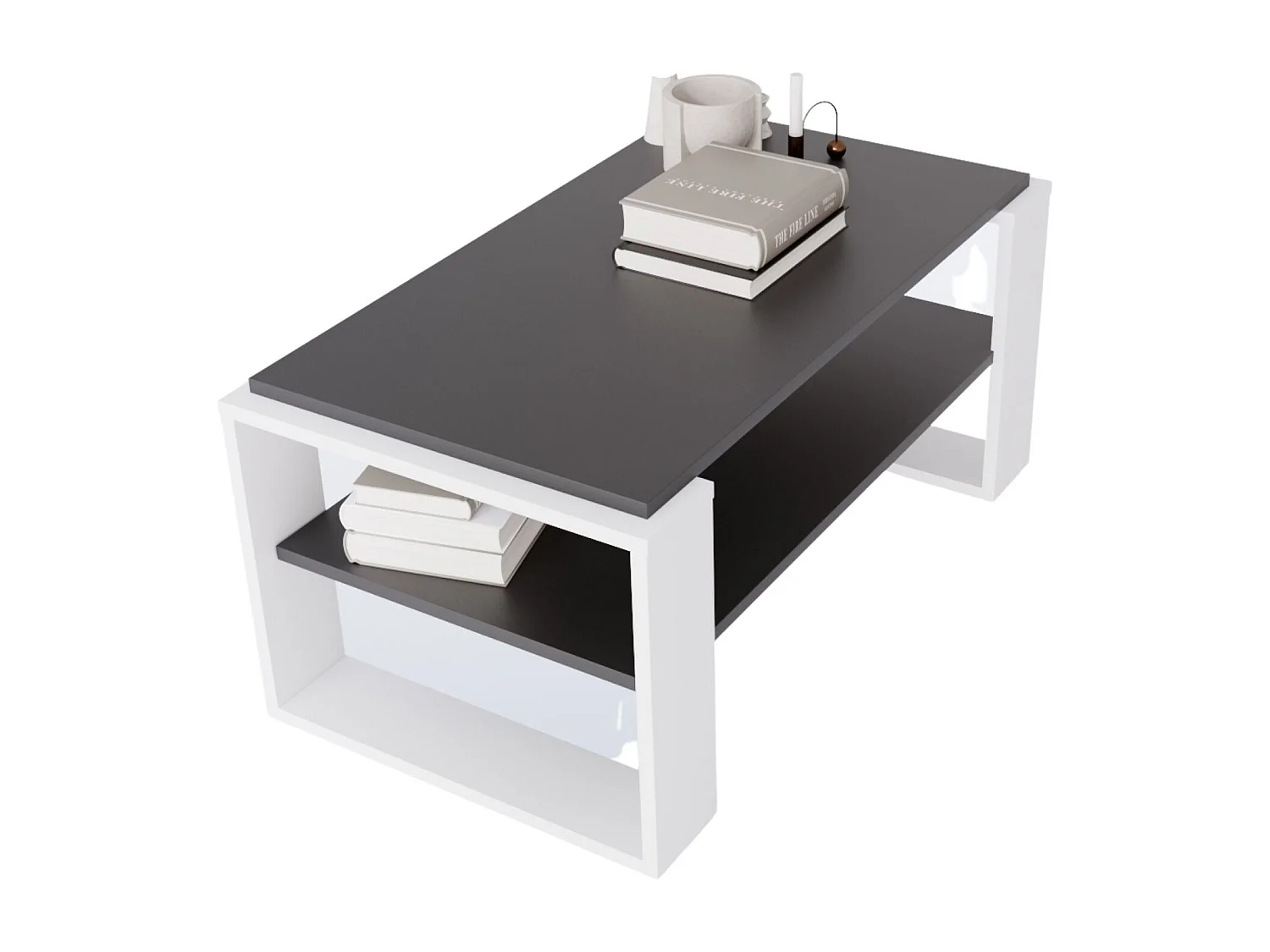 CraftPAK moderner & stabiler Couchtisch für Wohnzimmer aus Holzwerkstoff 42x54x96cm