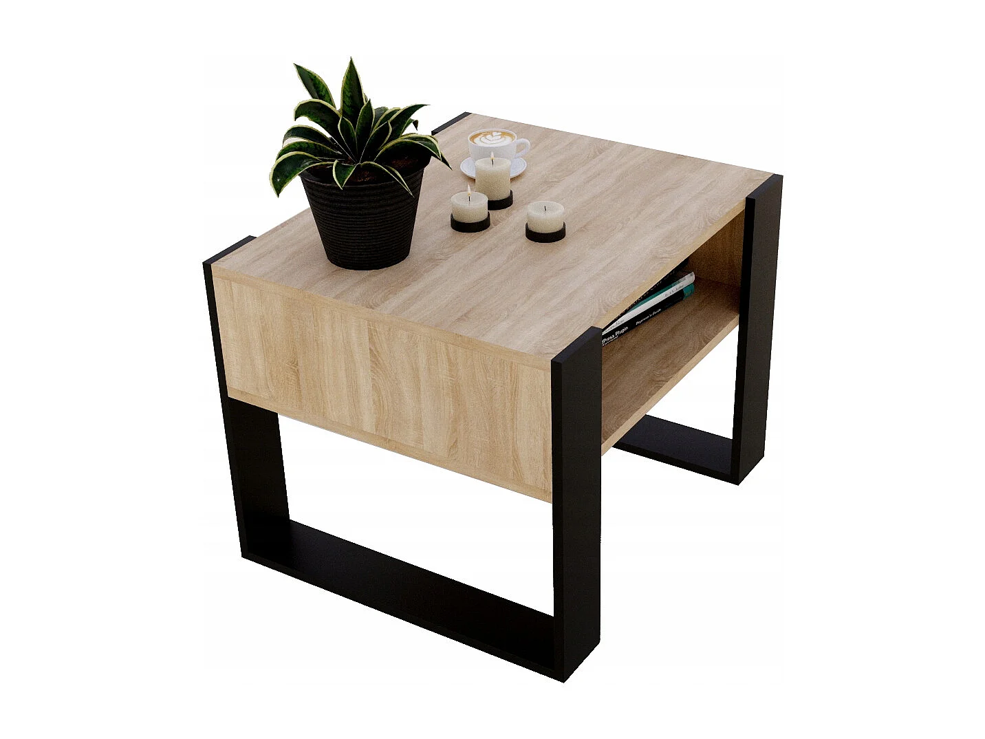 CraftPAK moderner & stabiler Couchtisch für Wohnzimmer aus Holzwerkstoff 45x53,6x65cm
