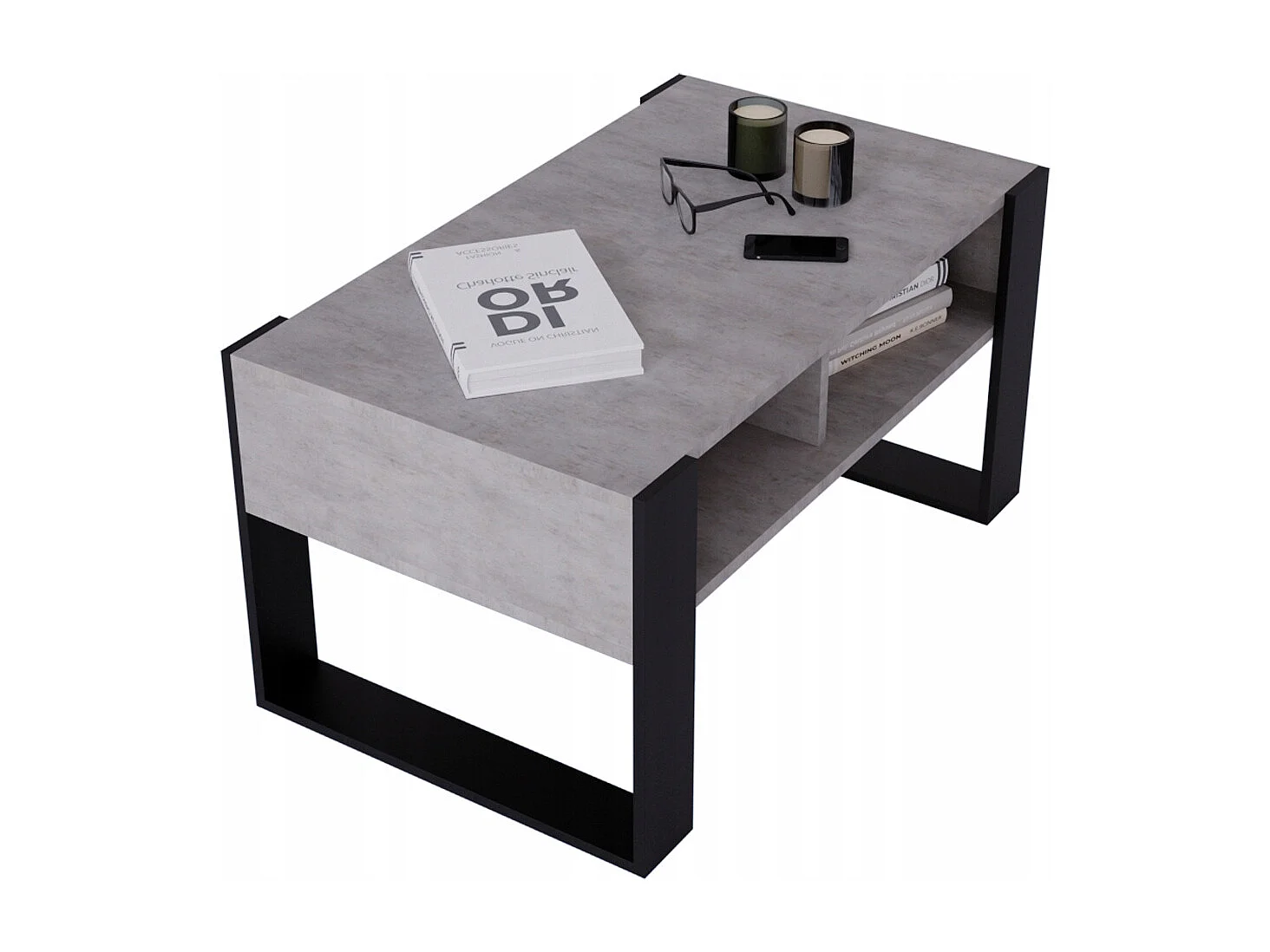 CraftPAK moderner & stabiler Couchtisch für Wohnzimmer aus Holzwerkstoff 45x53,6x92cm