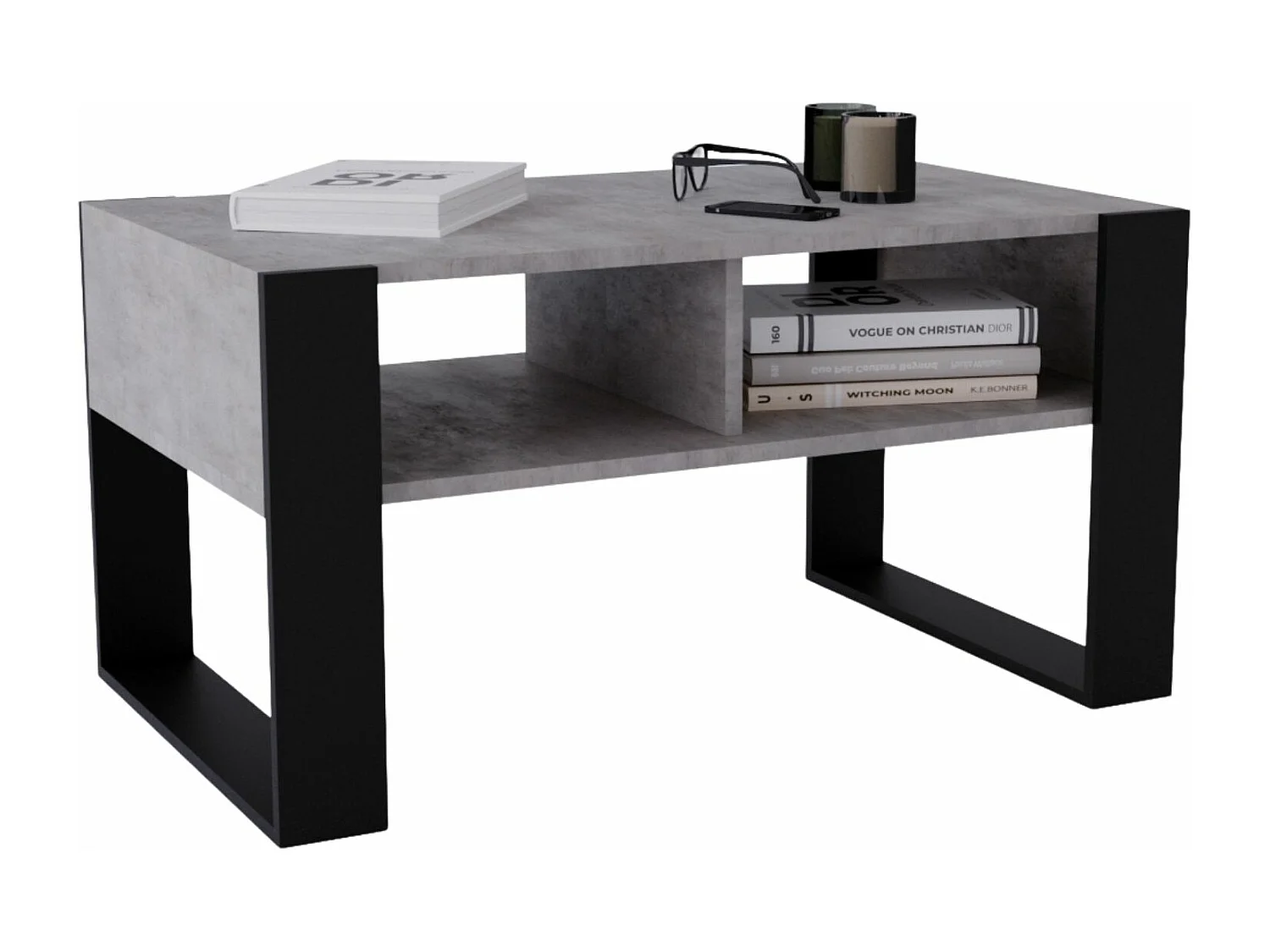 CraftPAK moderner & stabiler Couchtisch für Wohnzimmer aus Holzwerkstoff 45x53,6x92cm