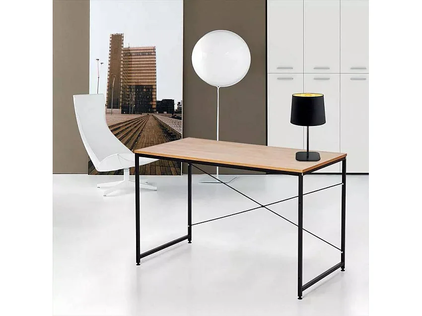 Bureau métal bois 150x60 industriel robuste CHAEUNWO